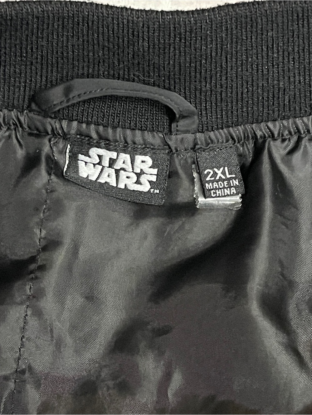 Star Wars Rebel Alliance Flight Bomber Jacket 2XL Black Satin X-Wing Patch - Picture 3 of 7